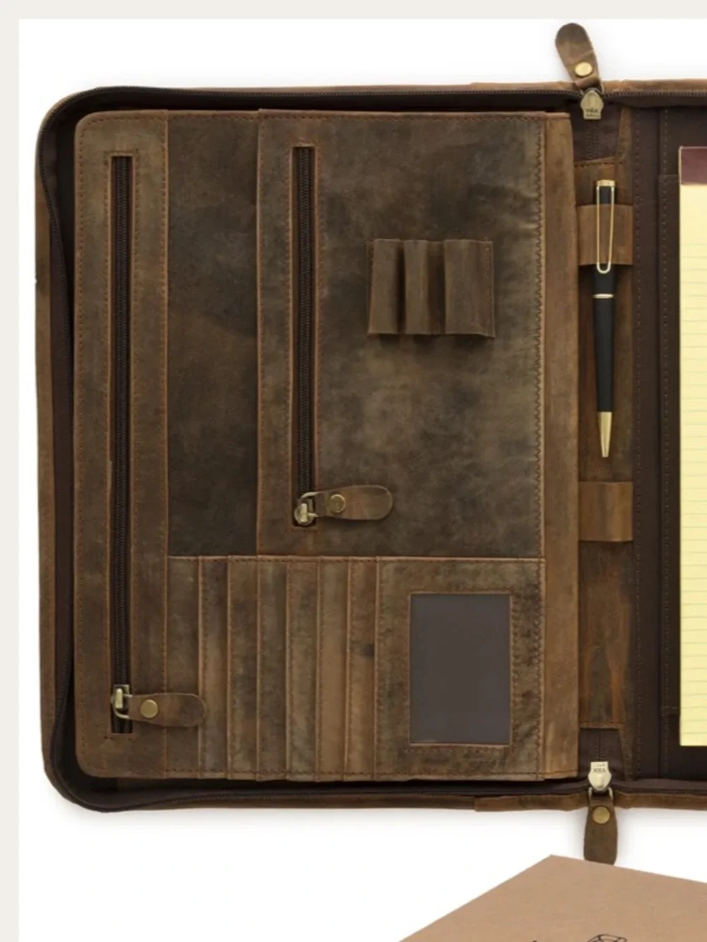Nomad Crafts Co. LEATHER PADFOLIO WITH ZIPPER